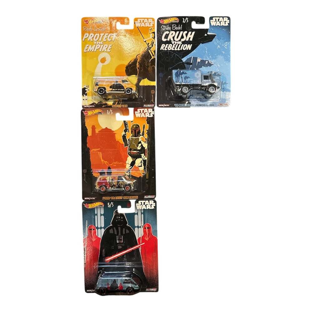 Hot Wheels Premium Star Wars Pop Culture Real Riders Set of 4